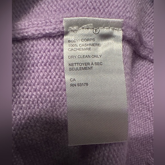 Saks Fifth Avenue Lavender Cashmere Knit Top - Picture 3 of 4